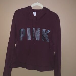 Victoria's Secret Maroon Hoodie with Silver Lettering
